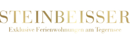 Logo Steinbeisser Exklusive Ferienwohnungen am Tegernsee goldener Schriftzug auf transparentem Hintergrund