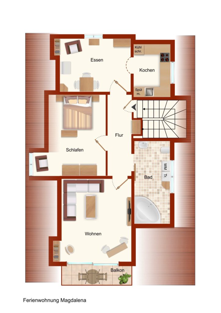 Grundriss Ferienwohnung Magdalena