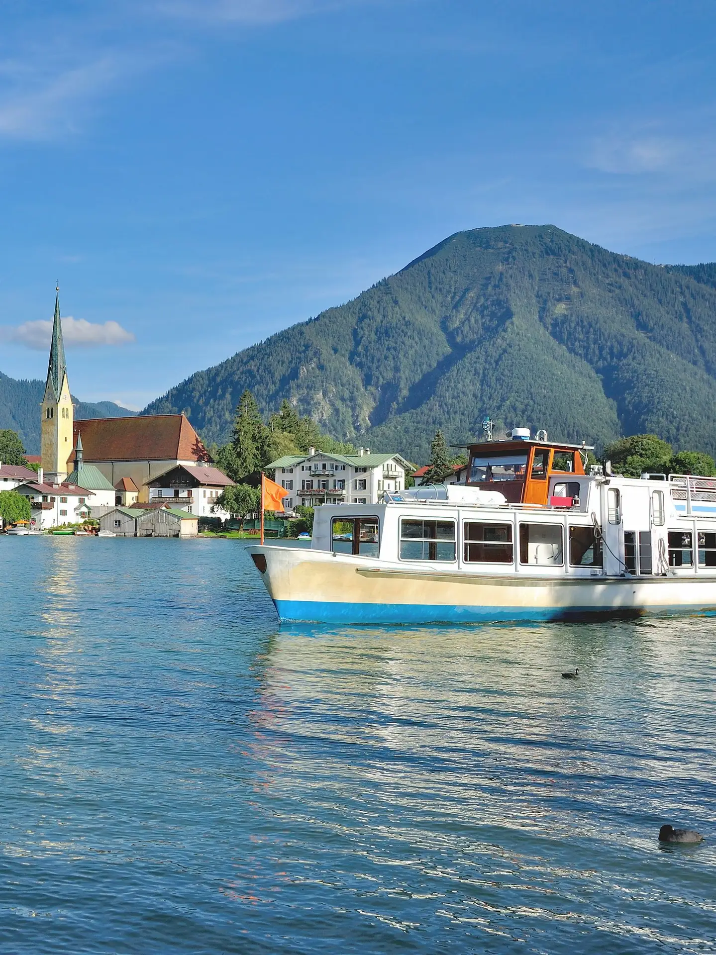 popular Village of Rottach-Egern at Lake Tegernsee in upper Bavaria,Germany